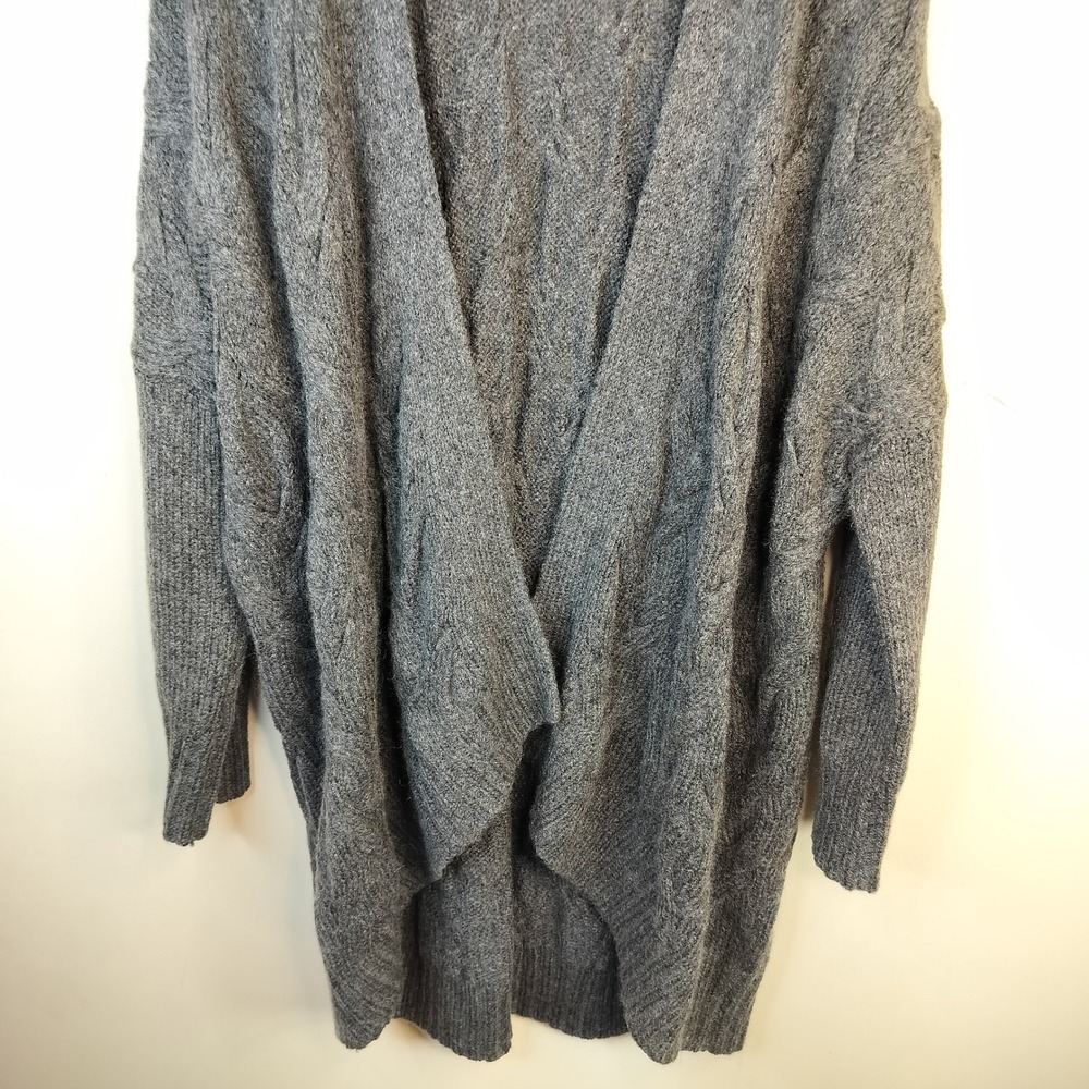 Eileen Fisher Wool Mohair Cardigan Sweater Size XL Cable Knit Open Front Minimal - Picture 3 of 12
